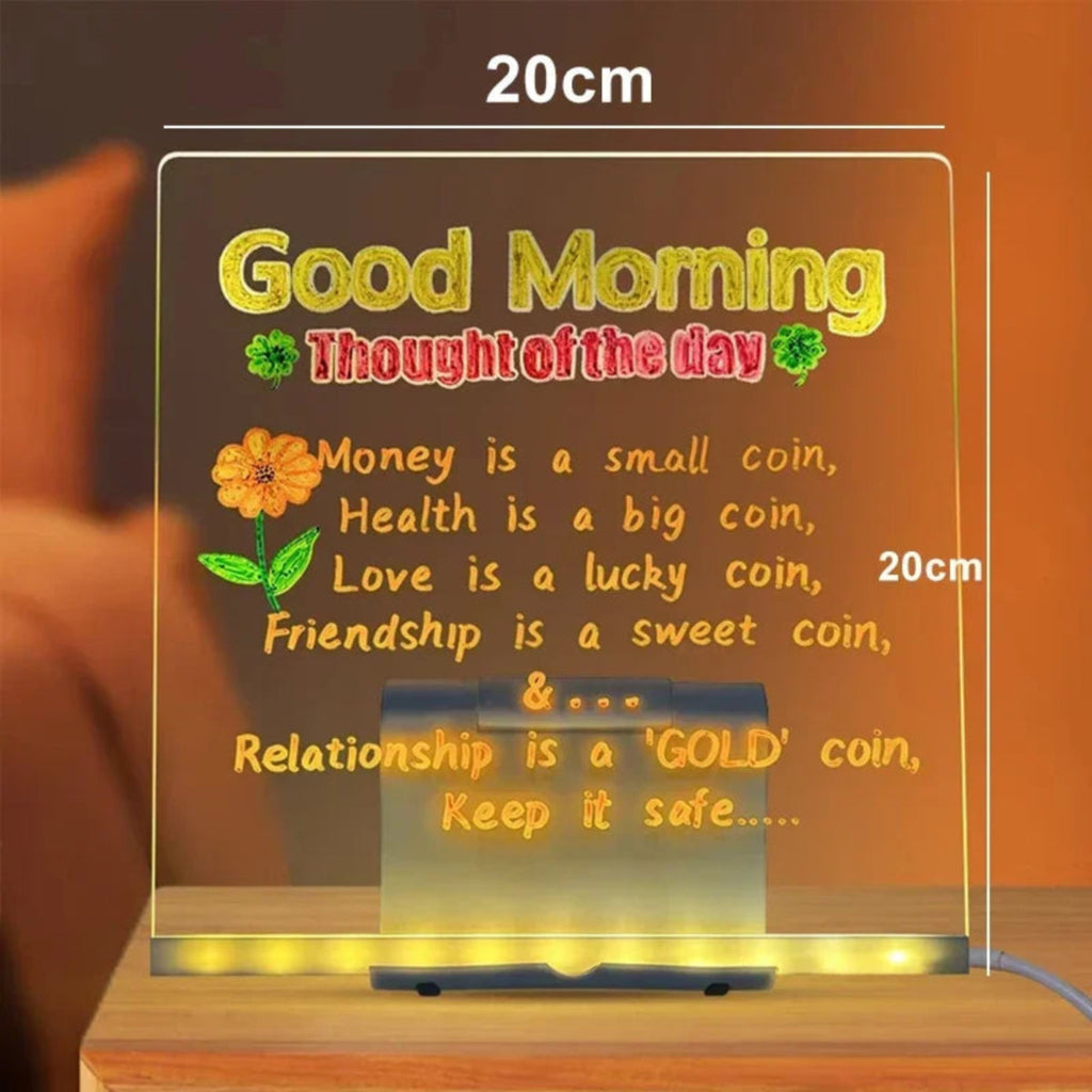 Kids LED Acrylic Drawing Board with Light-Up Display & Colorful Pens