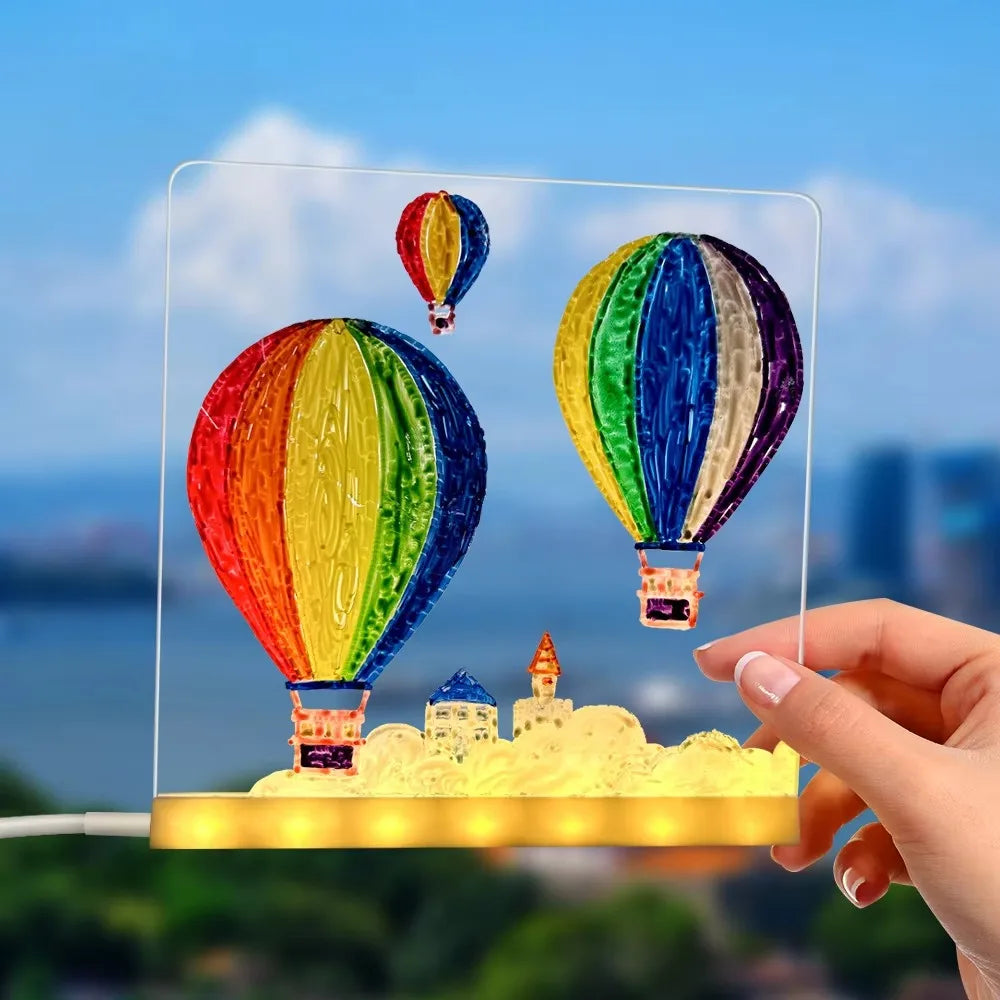 Kids LED Acrylic Drawing Board with Light-Up Display & Colorful Pens